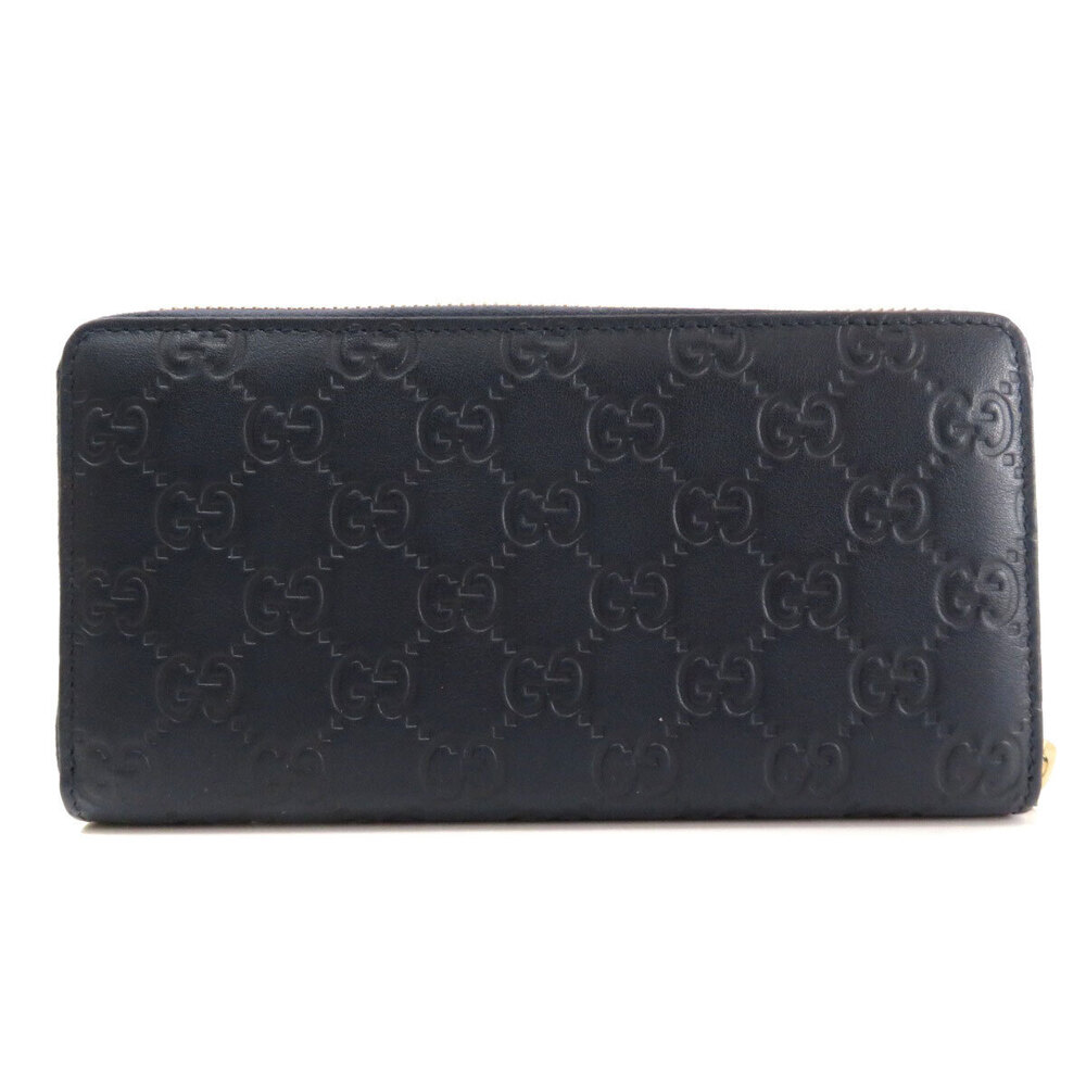 Gucci Plate Long Leather Wallet Black